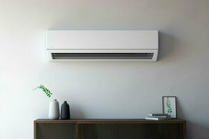 Air conditioner on the wall in the living room, stock photo. ai generated pro photo