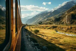 Railway in the Himalayas, Annapurna Conservation Area, Nepal. ai generated pro photo