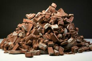 pile of bricks with sky in the background. ai generated pro photo