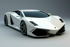 3D rendering of a brand-less generic concept car in studio environment. ai generated pro photo