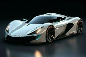 3D rendering of a brand-less generic concept car in studio environment. ai generated pro photo