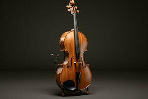 3d render of classic violin on dark background. 3d illustration. ai generated pro photo