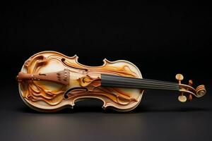 violin on a black background, 3d render, close-up. ai generated pro photo