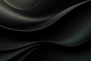 Abstract black wavy background. 3d rendering, 3d illustration. ai generated pro photo