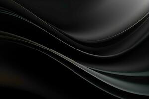 Abstract black wavy background. 3d rendering, 3d illustration. ai generated pro photo