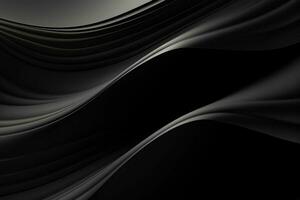 Abstract black wavy background. 3d rendering, 3d illustration. ai generated pro photo