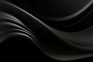 Abstract black wavy background. 3d rendering, 3d illustration. ai generated pro photo