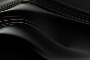 Abstract black wavy background. 3d rendering, 3d illustration. ai generated pro photo