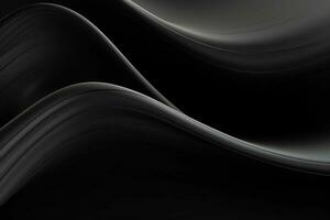 Abstract black wavy background. 3d rendering, 3d illustration. ai generated pro photo