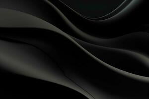 Abstract black wavy background. 3d rendering, 3d illustration. ai generated pro photo