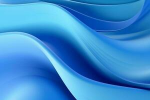 Abstract blue wavy background. 3d rendering, ai generated pro photo