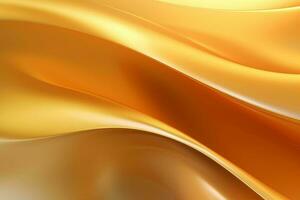 Abstract gold wavy background. 3d rendering. ai generated pro photo