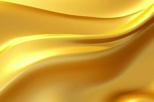 Abstract gold wavy background. 3d rendering. ai generated pro photo