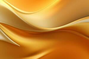 Abstract gold wavy background. 3d rendering. ai generated pro photo