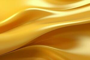 Abstract gold wavy background. 3d rendering. ai generated pro photo