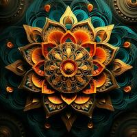 Abstract colorful mandala on a dark background. ai generated. ai generated pro photo