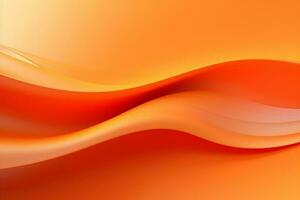 Orange abstract background with smooth lines. 3d rendering. ai generated pro photo