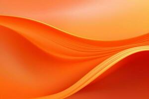 Orange abstract background with smooth lines. 3d rendering. ai generated pro photo