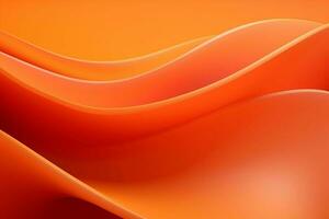 Orange abstract background with smooth lines. 3d rendering. ai generated pro photo