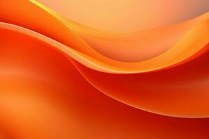 Orange abstract background with smooth lines. 3d rendering. ai generated pro photo