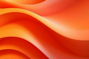 Orange abstract background with smooth lines. 3d rendering. ai generated pro photo