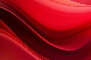 Abstract red wavy background. 3d rendering, 3d illustration. ai generated pro photo