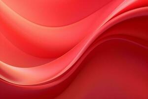 Abstract red wavy background. 3d rendering, 3d illustration. ai generated pro photo