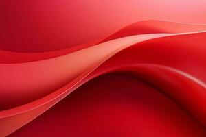 Abstract red wavy background. 3d rendering, 3d illustration. ai generated pro photo