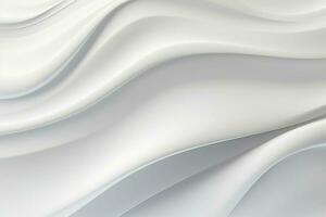 Abstract white wavy background. 3d rendering. ai generated pro photo