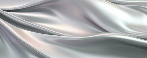 Abstract silver wavy background. 3d rendering. ai generated pro photo