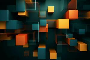 Abstract background with cubes in red and blue colors. 3d render. ai generated pro photo