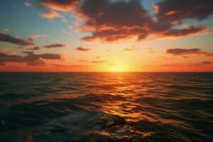 beautiful seascape at sunset. ai generated pro photo