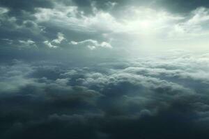 Cloudscape, View of the clouds from the window of an aircraft. ai generated pro photo