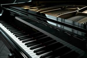 Close up view of grand piano, Entertainment concept. ai generated  pro photo