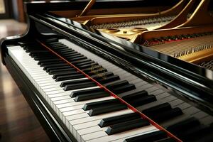 Close up view of grand piano, Entertainment concept. ai generated  pro photo