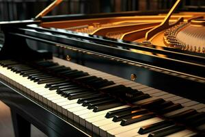 Close up view of grand piano, Entertainment concept. ai generated  pro photo