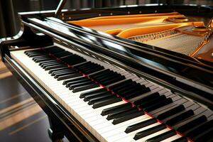 Close up view of grand piano, Entertainment concept. ai generated  pro photo