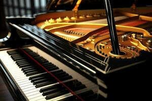 Close up view of grand piano, Entertainment concept. ai generated  pro photo