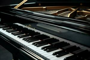 Close up view of grand piano, Entertainment concept. ai generated  pro photo