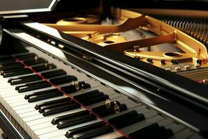 Close up view of grand piano, Entertainment concept. ai generated  pro photo