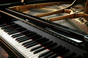 Close up view of grand piano, Entertainment concept. ai generated  pro photo