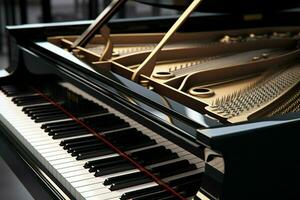 Close up view of grand piano, Entertainment concept. ai generated  pro photo