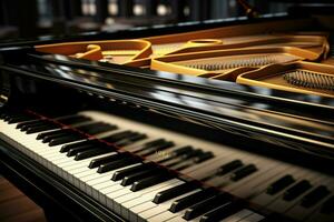 Close up view of grand piano, Entertainment concept. ai generated  pro photo