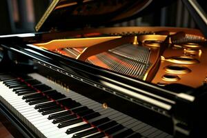 Close up view of grand piano, Entertainment concept. ai generated  pro photo