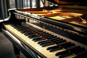 Close up view of grand piano, Entertainment concept. ai generated  pro photo