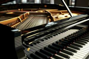 Close up view of grand piano, Entertainment concept. ai generated  pro photo