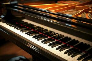 Close up view of grand piano, Entertainment concept. ai generated  pro photo