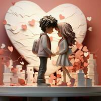 Romantic young couple in love. Valentine's Day. Love. ai generated  pro photo