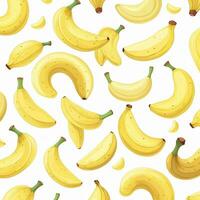 bananas and leaves on white background design. ai generated photo