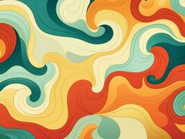 Colorful wavy background digital art illustration. generated ai photo